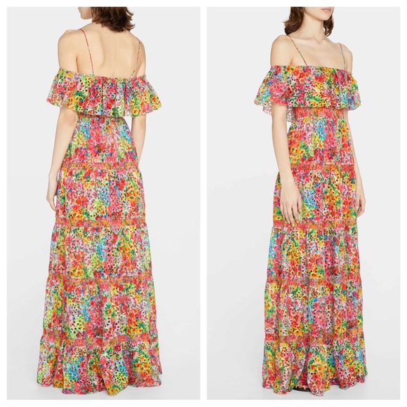 Alice + Olivia Kia Eyelet Cold Shoulder Maxi Dress - Picture 5 of 9